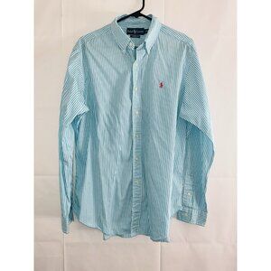 Ralph Lauren Shirt Mens Size Large Button Up Blue White Striped